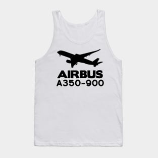 Airbus A350-900 Silhouette Print (Black) Tank Top